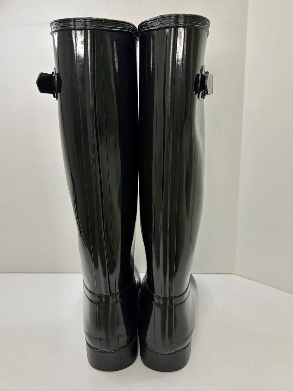 Hunter Women's Original Tall Gloss Rain Boots Black Size 7